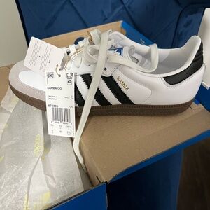 Adidas Samba OG White and Black with Brown Accents